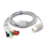 For Mennen ECG cable 5 leadwires AHA 10 Pins Snap connector
