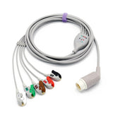 For Philips ECG Cable 5 Leadwires 8 pin AHA Pinch/Grabber Connector