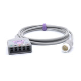 For Philips ECG Trunk Cable M1520A 5 Lead to 12Pin Connector AHA