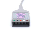 For Philips ECG Trunk Cable M1520A 5 Lead to 12Pin Connector AHA