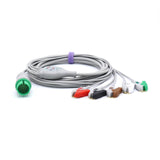 For Spacelabs ECG Cable 5 Leadwires AHA 17 Pin Pinch/Grabber Connector