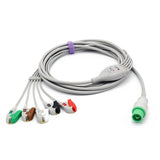 For Fukuda Denshi ECG Cable 5 Leads Wires Pinch/Grabber AHA Connector