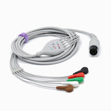 For AAMI ECG Cable 5 Leadwires 6pins Straight Connector AHA Snap