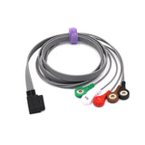 For Philips M4725A Holter ECG 5 Leadwires Zymed DigiTrak-Plus AHA Snap Connector