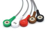For Philips M4725A Holter ECG 5 Leadwires Zymed DigiTrak-Plus AHA Snap Connector