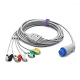 For Datex Ohmeda ECG Cable 5 Leadwires Pinch/Grabber IEC European Standard Connector