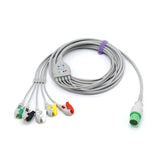 For Hellige ECG Cable 5 Leadwires 303-442-99 IEC European Standard Pinch/Grabber Connector