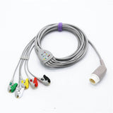For Philips ECG Cable 5 Leadwires 8 pin Pinch/Grabber IEC European Standard Connector