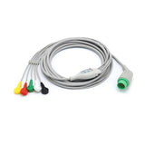 For Schiller ECG Cable 5 Leads Standard IEC Snap Connector