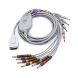 For Burdick EKG Cable 7704 10 Leads Wires AHA Banana 4.0mm