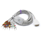 For Burdick EKG Cable 10 Leads Wires 3.0mm AHA Needle Connector