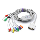 For Mortara EKG Cable 10 Leads Wires 15pins AHA Pinch/Grabber Connector