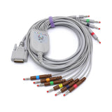 For Nihon Kohden BA-902D EKG Cable 10 Leads Wires 15 Pins Connector AHA Banana 4.0mm
