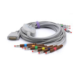 For Nihon Kohden BA-902D EKG Cable 10 Leads Wires 15 Pins Connector AHA Banana 4.0mm