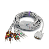 For Nihon Kohden BA-901D EKG Cable 10 Leads Wires 15 Pins Needle Connector AHA 3.0mm
