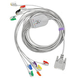 For EKG Cable 10 Leads Wires for Edan AHA Pinch Clip 15 Pins Connector - sinokmed