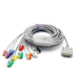 For Nihon Kohden EKG Cable BA-903D 10 Leads Wires 15 Pins Connector AHA Pinch/Grabber
