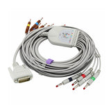 For Nihon Kohden EKG Cable BA-902D 10 Leads Wires 15 Pins Connector AHA Banana 4.0mm - sinokmed