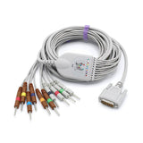 For Nihon Kohden EKG Cable 10 Leads Wires 15 Pins Connector Needle 3.0mm  AHA 4.7k resistor
