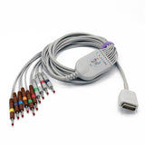 For Nihon Kohden EKG Cable 45502-NK 10 Leads Wires 15 Pins Connector AHA Banana 4.0mm