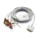 For Philips EKG Cable 10 LeadsWires AHA 3.0mm Needle Connector 15 Pins