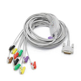For Philips 9293-042-50 EKG Cable 10 LeadsWires AHA Pinch Connector 15 Pins