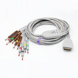 For Burdick 10-Lead Shielded EKG Cable  10 Leads Wires  IEC Banana 4.0mm