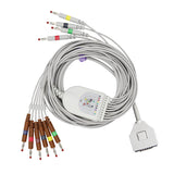 For Fukuda Me EKG Cable 10 Leads Wires 15 Pins Connector IEC Banana 4.0mm - sinokmed