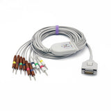 For Fukuda Me EKG Cable 10 Leads Wires 15 Pins IEC Needle Connector