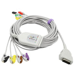 For GE Marquette EKG Cable 10 Leads Wires IEC Pinch/Grabber European Standard Connector - sinokmed