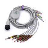 For  Kenz 10 Leads Wires IEU Banana Cardioline EKG Cable 16 male pin 4.0mm