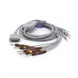 For Nihon Kohden BJ-901D EKG Cable 10 Leads Wires 15 Pins Needle European Standard Connector