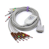 For Schiller EKG Cable 10 Leads Wires IEC Banana 4.0mm European Standard Connector 15 Pins