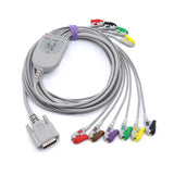 For Edan EKG Cable 10 Leads Wires  Pinch Clip 15 Pins European Standard Pinch Connector