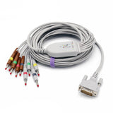 For Schiller EKG Cable 10 Leads Wires IEC Banana 4.0mm European Standard Connector 15 Pins Long screw