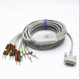 For Schiller EKG Cable 10 Leads Wires Needle 3.0mm IEC European Standard 15 Pins Connector Long screw
