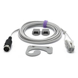 Pour capteur Mindray Datascope SpO2, clip auriculaire, connecteur 8 broches, 3 m