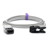 For Ohmeda Trusat Spo2 Sensor OXY-E4-MC Adult Ear Clip 9.8 ft 9 Pins Connector
