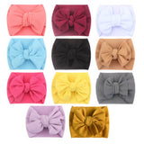 Breite Nylon-Stirnbänder mit Knoten, große Haarschleife, elastische Kopftücher, übergroße Haarbänder, große Haarschleifen, Haar-Accessoires für Babys, Mädchen, Säuglinge, Kleinkinder, Kinder 