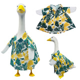 Hawaiianische Veranda-Gans-Outfits, Yard-Gans-Kleidung, Hawaii-Kranz mit Strohhut-Brille, 4-teiliges/Set Sommer-Rasengans-Kostüm, für 23-Zoll-Statue, Terrassen-Gartendekoration 