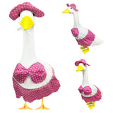 Hawaiianische Veranda-Gans-Outfits, Yard-Gans-Kleidung, Hawaii-Kranz mit Strohhut-Brille, 4-teiliges/Set Sommer-Rasengans-Kostüm, für 23-Zoll-Statue, Terrassen-Gartendekoration 